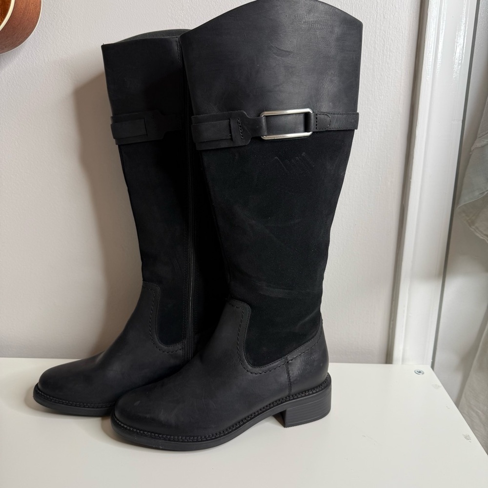 Clarks Women's Maye Carly Knee High Boot Leather / Suede Black US 6.5 NWOT - Picture 7 of 8
